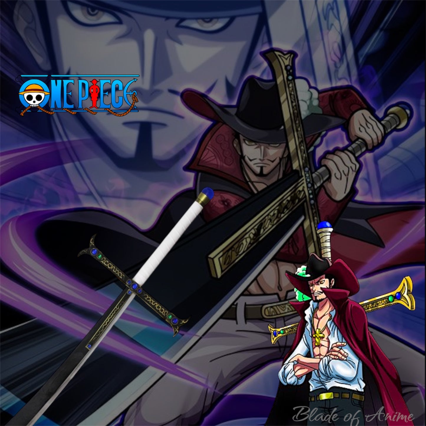 Dracule Mihawk Kokutō Yoru Stainless Steel Sword