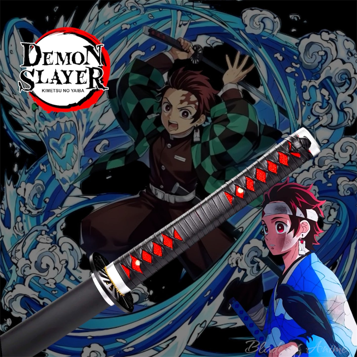 Tanjiro Kamado stainless steel katana - water breathing
