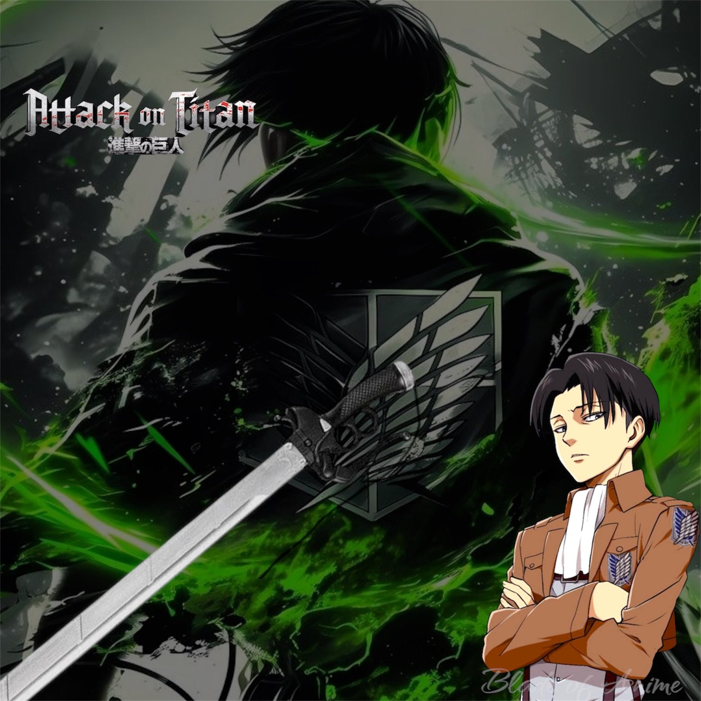 Attack on Titan Levi Ackerman Edelstahl-Schwert