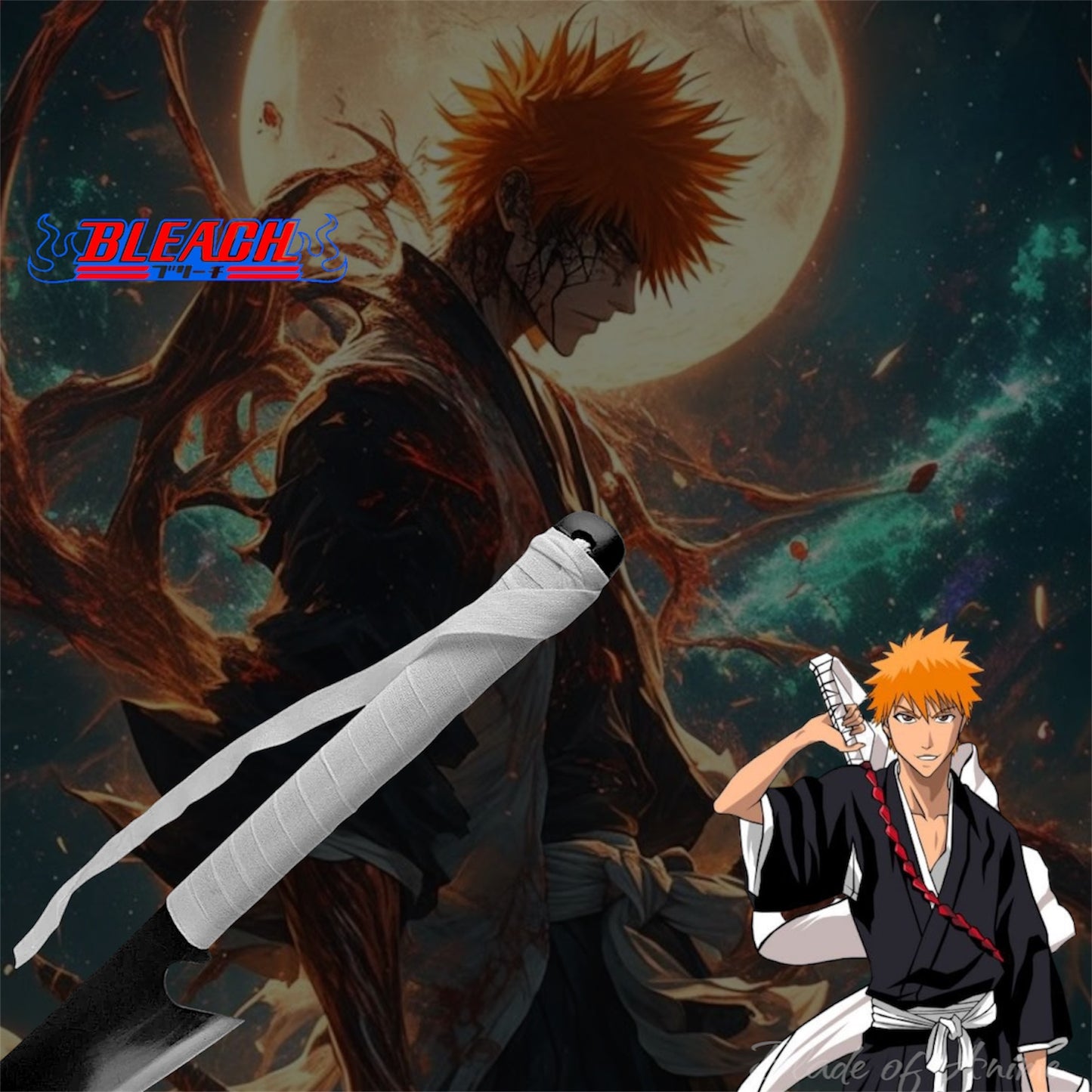 Ichigo Kurosaki Zangetsu Edelstahl-Katana