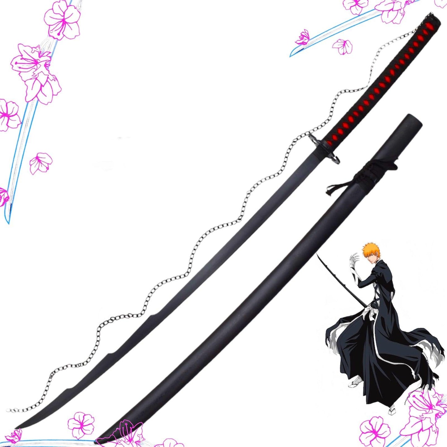 Ichigo Kurosaki Tensa Zangetsu Katana - Neuversion - Blade of Anime