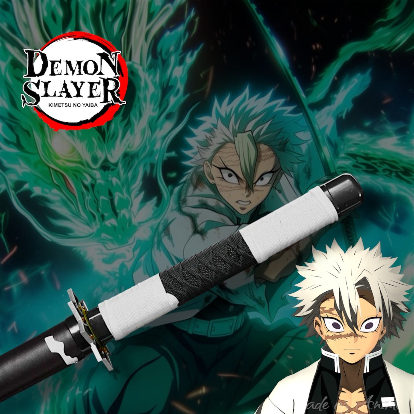 Sanemi Shinazugawa Edelstahl-Katana