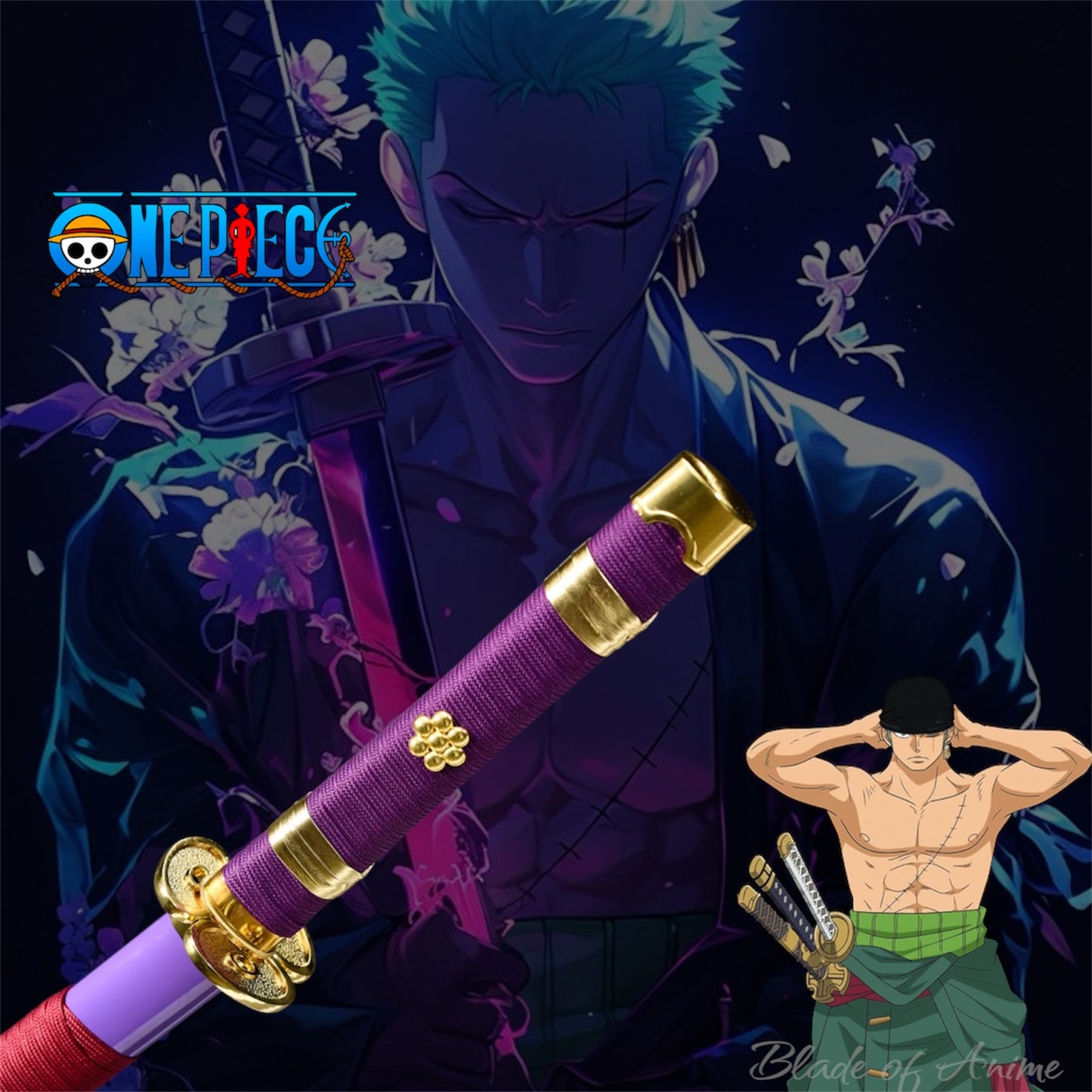 Roronoa Zoro Enma Edelstahl-Katana