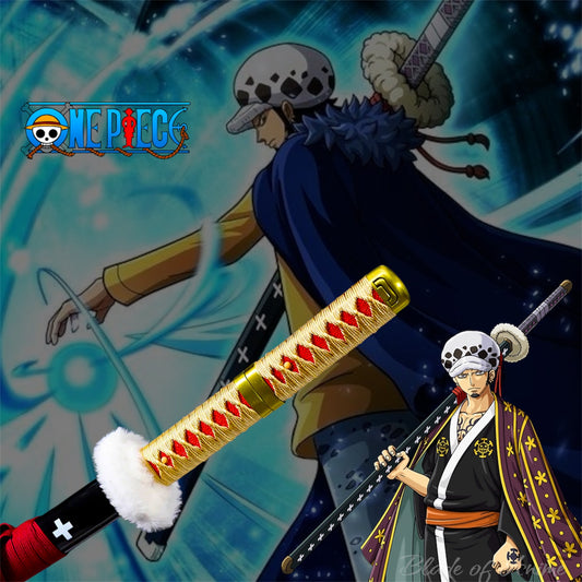 Trafalgar D. Water Law Kikoku Stainless Steel Katana - Gold Long Version