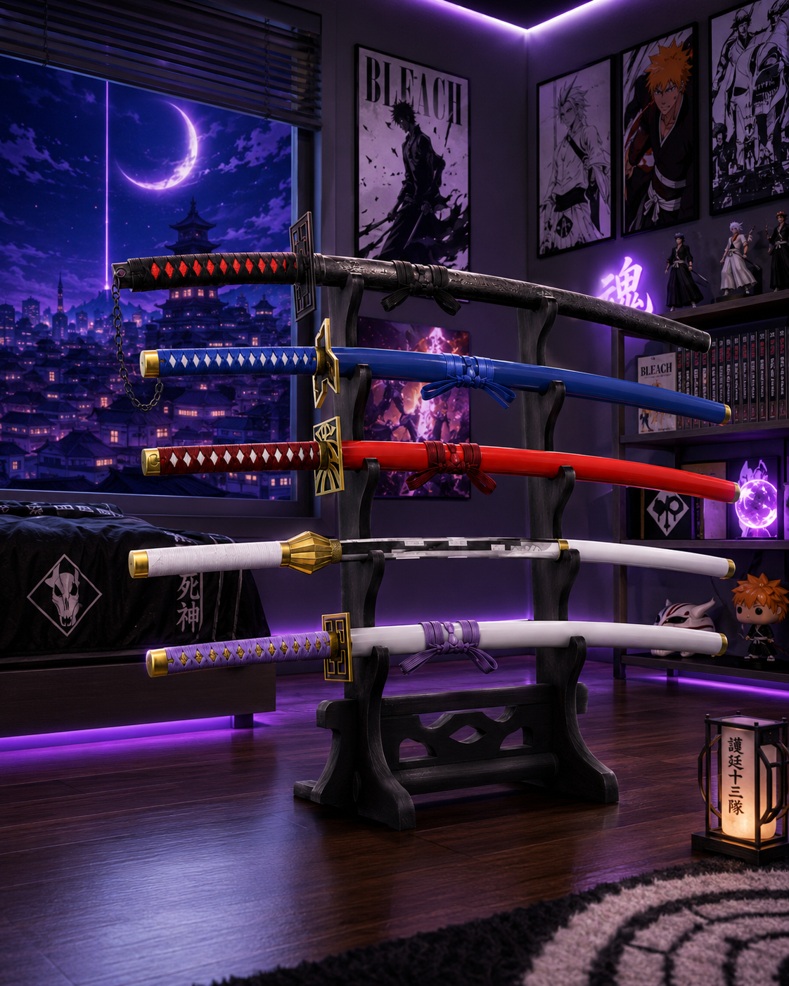 Ensemble Katana complet Bleach – Ichigo, Aizen, Kenpachi, Rukia, Renji