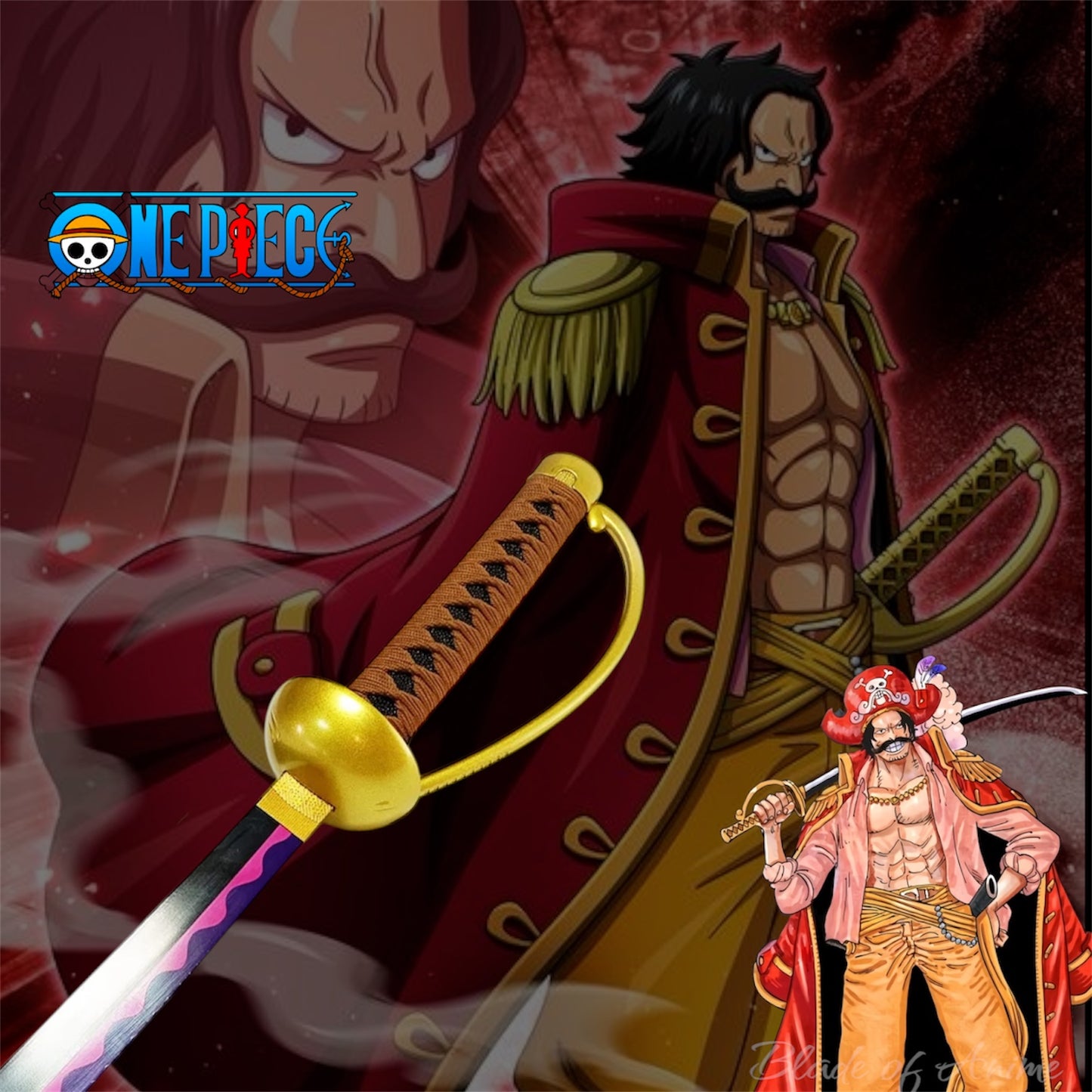 Gol D. Roger Gryphon Edelstahl-Katana
