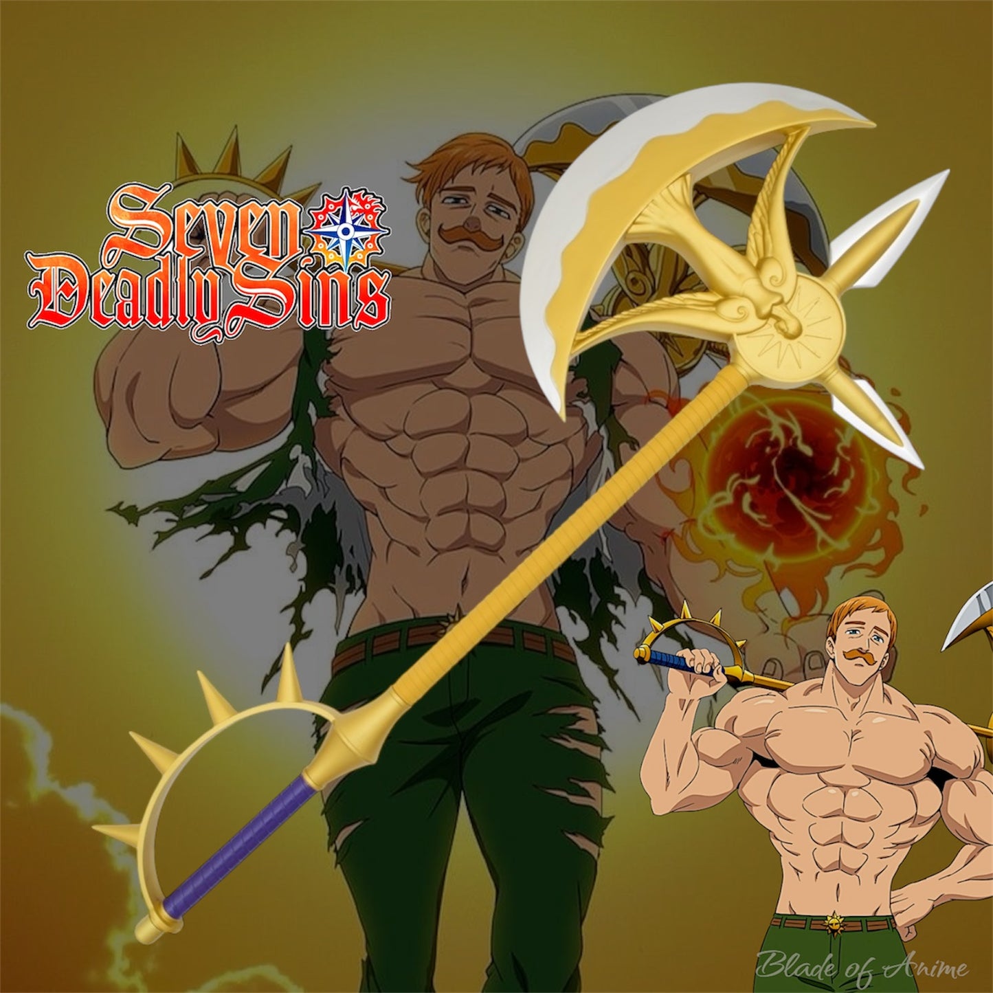 Escanor Divine Axe Rhitta Edelstahl-Axt