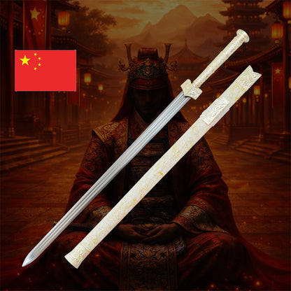 Traditionelles Jian Schwert im Kuilong  Design & Weißes Finish