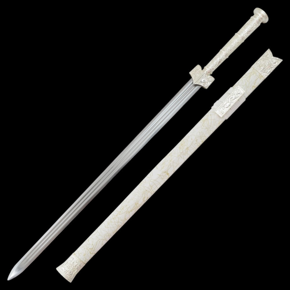 Traditionelles Jian Schwert im Kuilong  Design & Weißes Finish