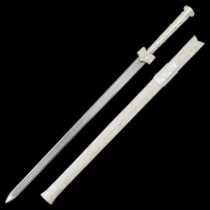 Traditionelles Jian Schwert im Kuilong  Design & Weißes Finish