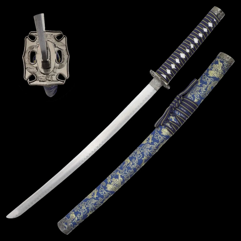 Drei-Klingen-Katana-Set – Traditionelles Drachen Design & Blaues Finish