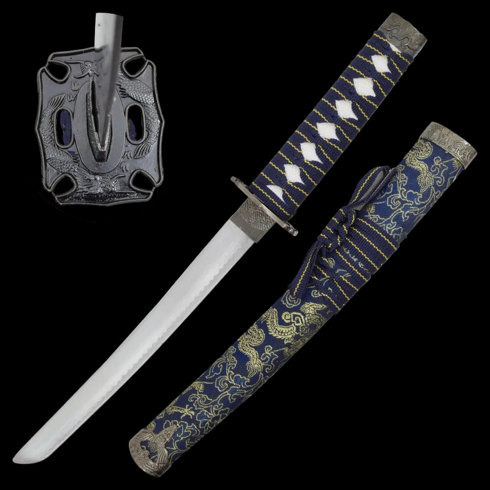 Drei-Klingen-Katana-Set – Traditionelles Drachen Design & Blaues Finish